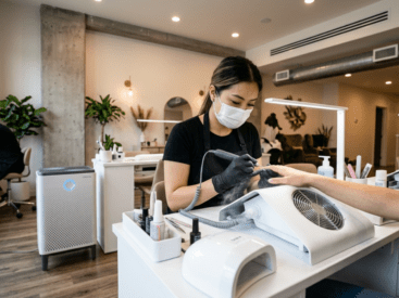 Вытяжка, вентиляция и очиститель воздуха в современном nail-кабинете